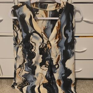 Abstract Print Sleeveless Top